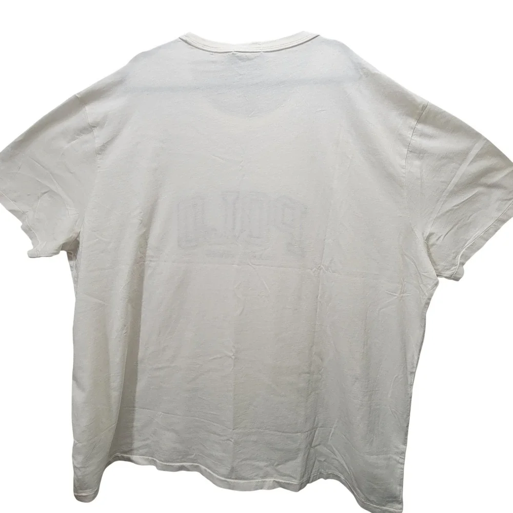 Polo Ralph Lauren Mens 4XB White Plaid Patchwork Logo Embroidered T-Shirt‎ NWT